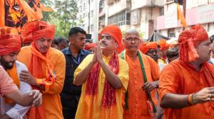 Adhikari takes part in Ram Navami procession at Bhabanipur ahead of WB polls